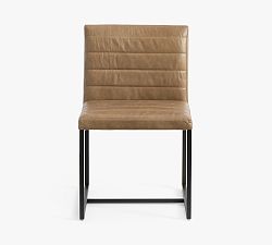 Millie Channel Tufted Leather Desk Chair