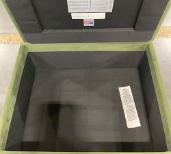 Open Box: Cameron Modern Square Arm Storage Ottoman - Performance Everydayvelvet™ Fern