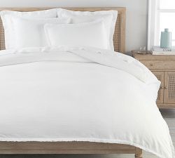 Belgian Flax Linen Crochet Fringe Duvet Cover