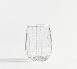 Dash Stemless Wine Glass, Set of 4 - Clear/White