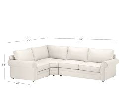 Pearce Roll Arm Upholstered 3-Piece Sectional with Wedge