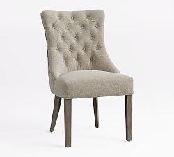 Open Box: Hayes Tufted Upholstered Dining Side Chair - Performance Boucle Pebble, Gray Wash
