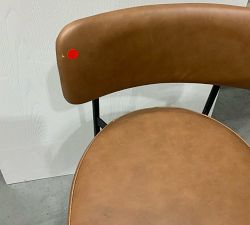 Open Box: Maison Leather Counter Stool (24") - Vintage Caramel, Antique Bronze