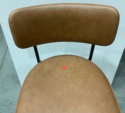 Open Box: Maison Leather Counter Stool (24") - Vintage Caramel, Antique Bronze