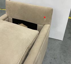 Open Box: Tyler Square Arm Leather Armchair without Nailheads (34") - Nubuck Sand, Seadrift