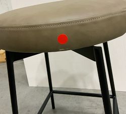 Open Box: Maison Leather Backless Swivel Counter Stool (24") - Legacy Taupe, Black