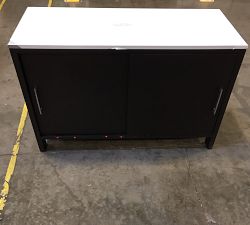 Open Box: Malibu Metal Outdoor Kitchen Double Cabinet (58") - Black