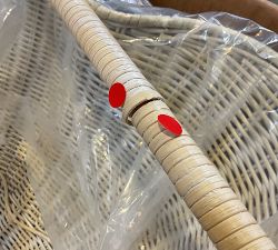 Open Box: Marion Woven Scalloped Pendant (34") - White Wash