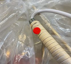 Open Box: Marion Woven Scalloped Pendant (34") - White Wash