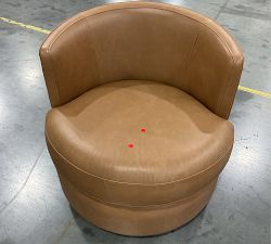 Open Box: Balboa Leather Petite Swivel Armchair (32.5") - Churchfield Camel