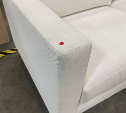 Open Box: Jake Grand Sofa (96"), 3x3 - Performance Heathered Basketweave Ivory, Bronze