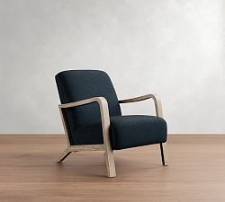 Open Box: Atwood Armchair - Performance Heathered Basketweave Navy