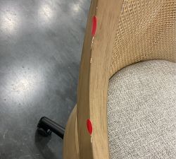 Open Box: Bennett Upholstered Swivel Desk Chair - Basketweave Slub Ash, Seadrift