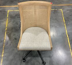 Open Box: Bennett Upholstered Swivel Desk Chair - Basketweave Slub Ash, Seadrift