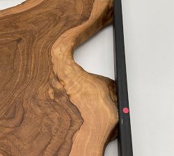 Open Box: Live Edge Teak Framed Wall Art (15" Sq) - Black