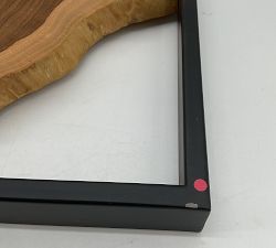 Open Box: Live Edge Teak Framed Wall Art (15" Sq) - Black