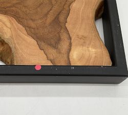 Open Box: Live Edge Teak Framed Wall Art (15" Sq) - Black