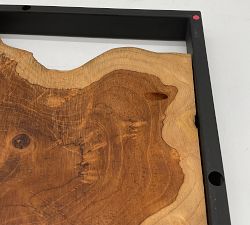 Open Box: Live Edge Teak Framed Wall Art (15" Sq) - Black