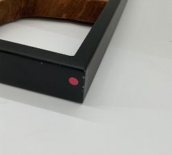 Open Box: Live Edge Teak Framed Wall Art (15" Sq) - Black