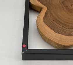 Open Box: Live Edge Teak Framed Wall Art (15" Sq) - Black