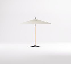 11' Rectangular Cantilever Outdoor Patio Umbrella - Faux Wood with Base