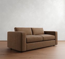 Carmel Wide Arm Leather Sleeper Sofa (86")