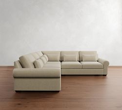 Big Sur Roll Arm Deep Seat 3-Piece L-Shaped Sectional (121")