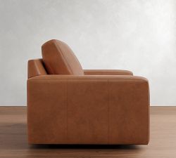 Big Sur Square Arm Leather Swivel Chair