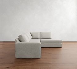 Big Sur Square Arm Slipcovered 3-Piece Bumper Sectional (114")