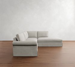 PB Comfort Roll Arm Slipcovered 3-Piece Bumper Sectional (108")