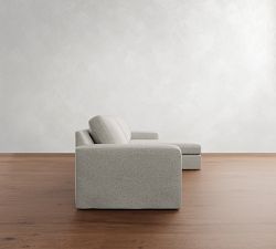 Big Sur Square Arm Slipcovered Chaise Sectional (114"&ndash;156")