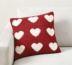 Heart Jacquard Knit Pillow Cover