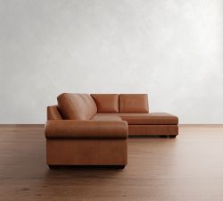 Big Sur Roll Arm Leather Return Bumper Sectional (115"&ndash;148")