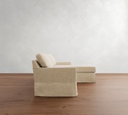 Buchanan Square Arm Slipcovered Reversible Chaise Sectional (84")