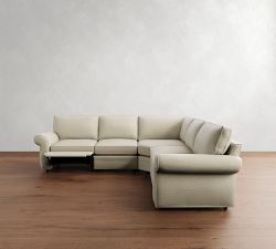 Pearce Roll Arm Reclining 5-Piece L-Shaped Wedge Sectional (120")