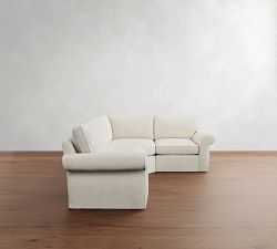 Pearce Roll Arm Slipcovered 3-Piece Wedge Sectional (122"&ndash;130")