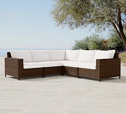 Torrey Wicker 5-Piece Square Arm Outdoor Sectional (101")