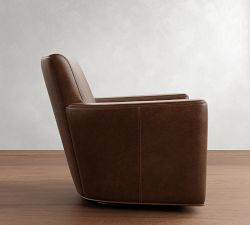 Irving Square Arm Leather Swivel Glider