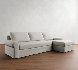 Big Sur Roll Arm Slipcovered Chaise Sectional (115"&ndash;157")