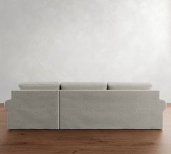 Big Sur Roll Arm Slipcovered Chaise Sectional (115"&ndash;157")