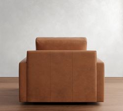 Big Sur Square Arm Deep Seat Leather Swivel Chair