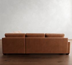 Big Sur Square Arm Leather 3-Piece L-Shaped Sectional (115")