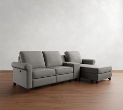 Cameron Roll Arm Power Reclining Chaise Sectional (88"&ndash;116")