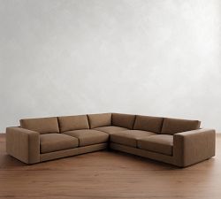 Carmel Lounge Leather 3-Piece L-Shaped Sectional (117")