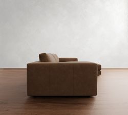 Carmel Lounge Leather Chaise Sectional (112"&ndash;134")
