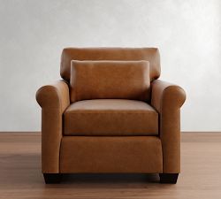 York Roll Arm Deep Seat Leather Chair