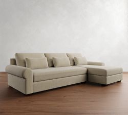 Big Sur Roll Arm Deep Seat Chaise Sectional (115"&ndash;158")