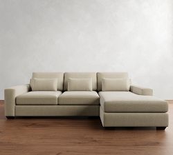 Big Sur Square Arm Deep Seat Chaise Sectional (105"&ndash;147")