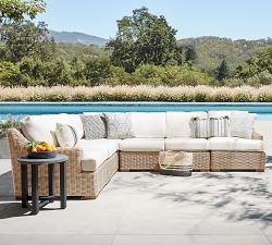 Huntington Wicker 6-Piece Slope Arm Outdoor Sectional (127")
