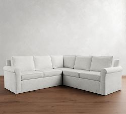 Cameron Roll Arm Slipcovered 3-Piece L-Shaped Sectional (102")